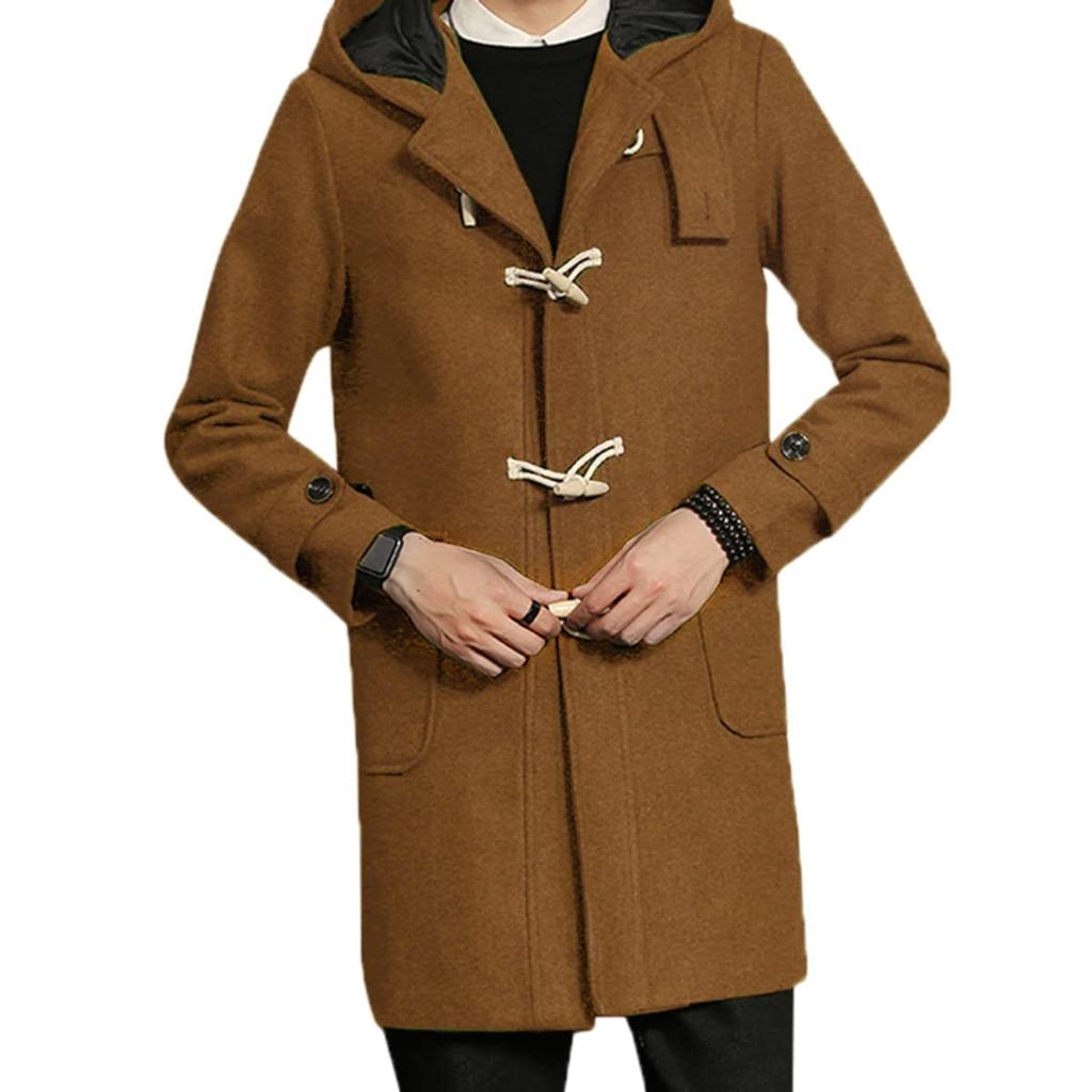 FOMANSH Длинное пальто-дафлкот с капюшоном и для холодной погоды и больших размеров, мужская шапка, ветрозащитное, 2XL