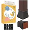 Chair Leg Covers [Supervised by an Interior Designer] "A Great Supporting Role In Interior Design" Chair Leg Caps, Black, for Square Legs, Set of 8, F
