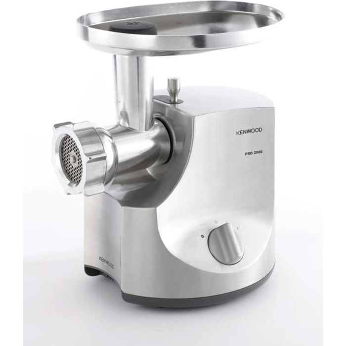 Meat Grinder - KENWOOD MG700 - 2000W - 3kg/min - 3 Grids - 2 Adapters - Brushed Aluminum
