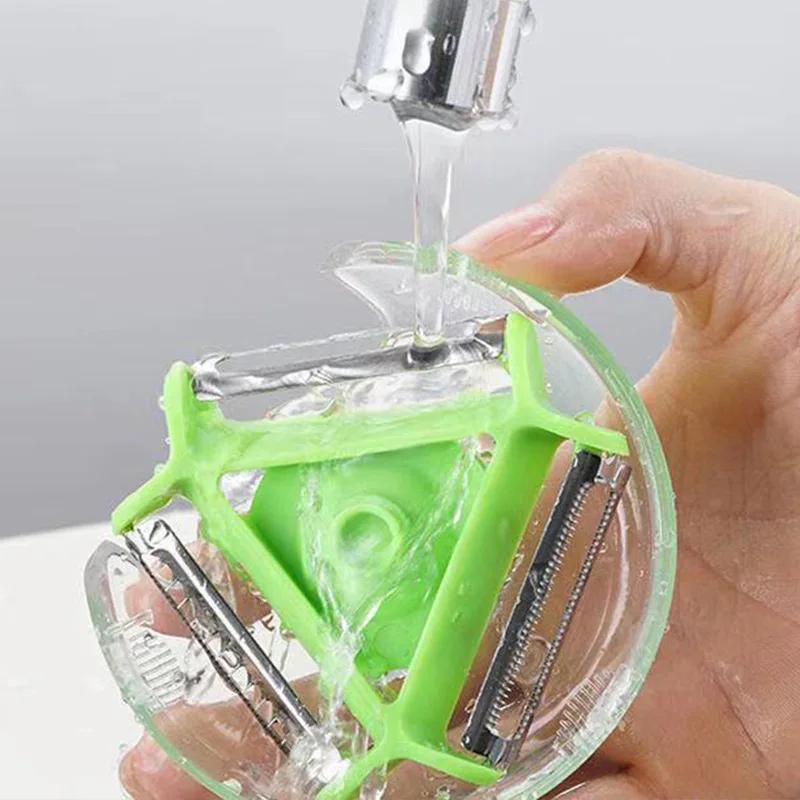 3 в 1 многофункциональный вращающийся нож для чистки фруктов фруктовый нож терка бытовая картофелечистка артефакт кухонный инструмент