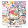 50 Mental Health Graffiti Stickers Personal Depression English Slogan Decorative Water Cup Mobile Case Stickers