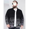 Large Size Men's Clothing Spring and Autumn Fat Plus Fat Printed Jacket Trendy Fat Men's Lapel