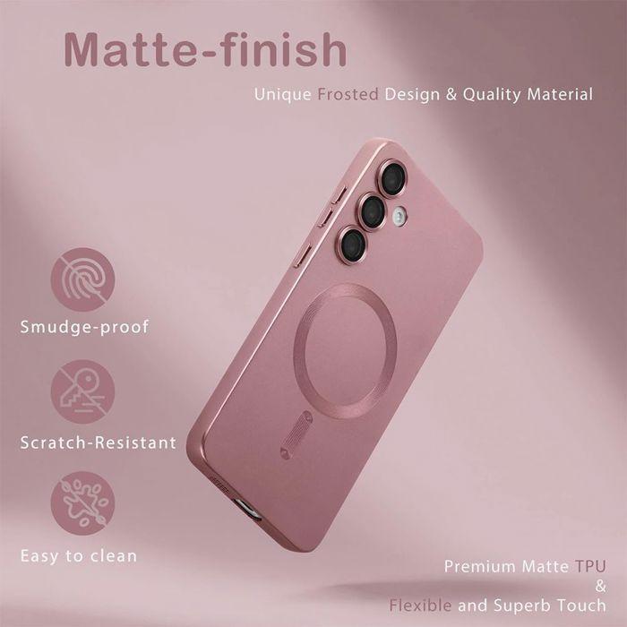 Coque de Protection - BOOLING - pour Samsung Galaxy A17 4G/5G - Silicone avec Anneau Magnétique Intégré - Rose
