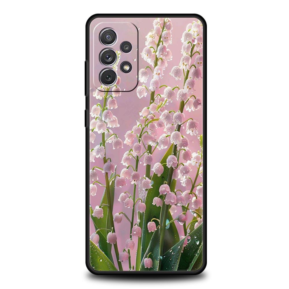 Прозрачный цветочный чехол для телефона Ландыш для Samsung Galaxy A55 A35 A15 A14 A13 A25 A54 A51 A71 A72 A73 A32 A52 A41 Мягкий ТПУ