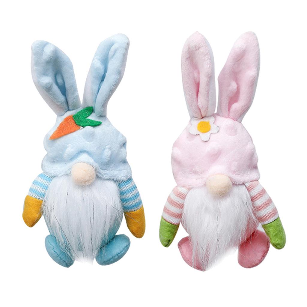 2PCS Easter Day Decorations Toy Ornaments Rudolph Faceless Doll Rudolph Toy Plush Toy Easter Gift For Boys And Girls