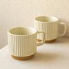 Креативная кружка в ретро-стиле, рельефный вертикальный узор, керамическая чашка для воды, штабелируемая чашка, кофейная чашка, бытовая чашка, чашка высокой ценности