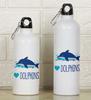 Printtoo Бутылка для воды с карабином и принтом дельфина, алюминиевая, для детей