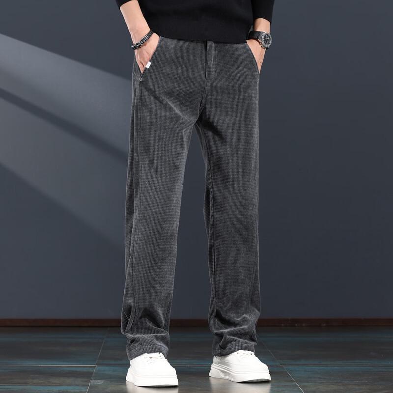Jie Leinor Мужские вафельные вельветовые прямые повседневные брюки