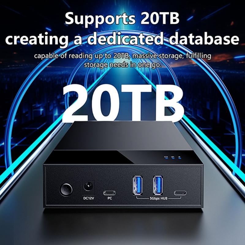 Док-станция для корпуса жесткого диска с 2 портами USB3.0 5 Гбит/с для быстрой передачи данных для 3,5" и 2,5" дисков, подключение USB 3.0 DC12V