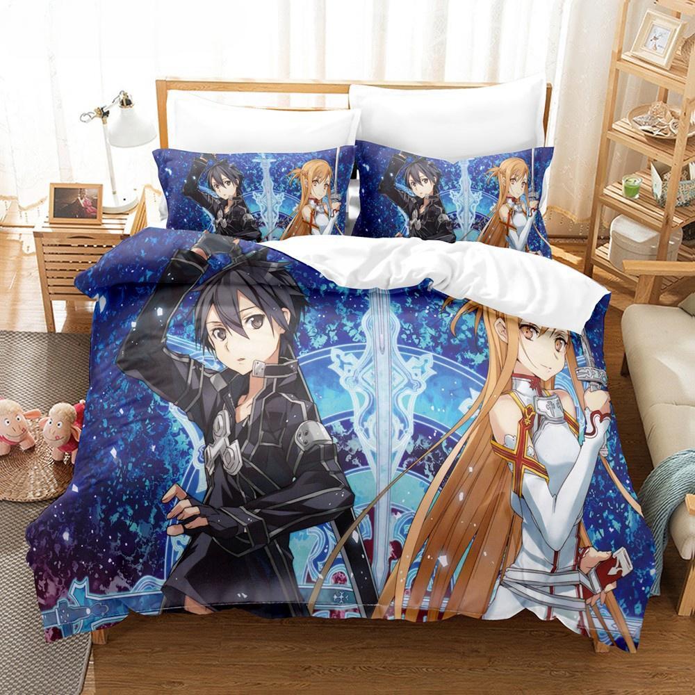 Anime Sword Art Online Bedding Sets Home Textile Pillow Case 3D Bed Linen Duvet Covers Kids Gift Bed Set Home Textiles Bedding