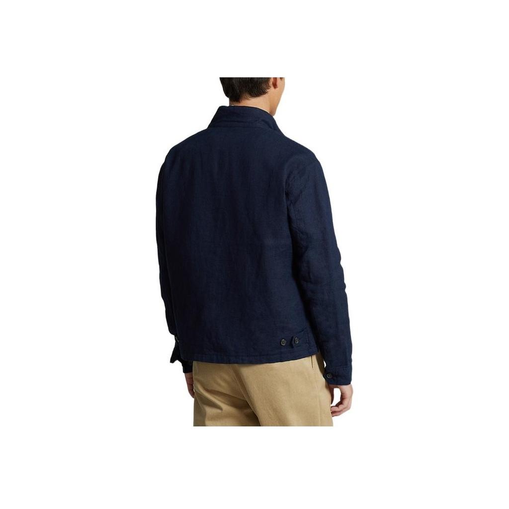 Polo Ralph Lauren SS22 однотонная льняная куртка мужская куртка темно-синего цвета MNPOOTW16020807-410