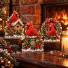 Retro Style Keepsakes Acrylic Christmas Advent Calendar Box with 24 Bird Themed Hanging Ornaments, Creative Gift Set Festive Countdown Decoration for