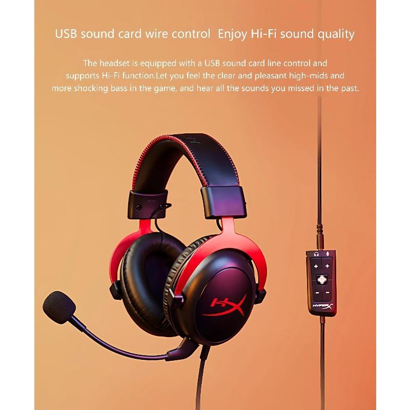 HYPERX Игровая гарнитура Cloud II Hi-Fi 7.1 объемный звук/съемный микрофон/USB звуковая карта для ПК PS проводные игровые наушники Cloud 2