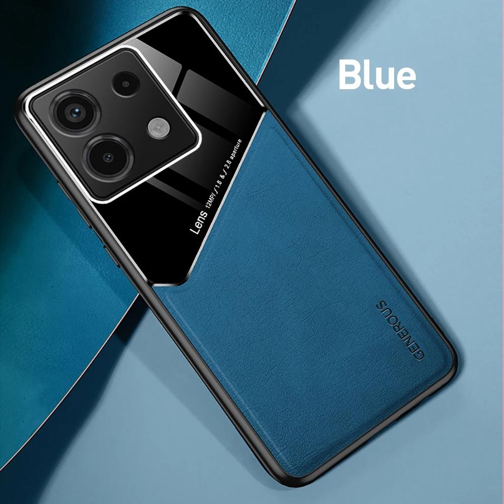 Кожаный текстурный чехол для Xiaomi Redmi Note Pro 13 5G Note 12 Pro 12S 11 11S с автомобильным магнитным противоударным деловым чехлом с полной защитой