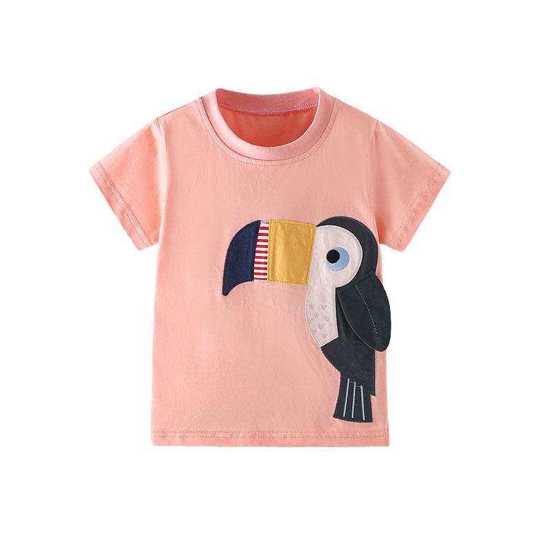 Boys and Girls Rocket Team Children's T-shirt Summer Girls' T-shirt Baby Clothing Children's T-shirt Top