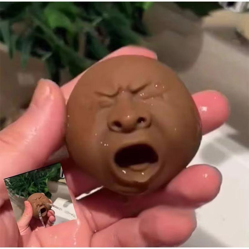 3 шт. Игрушка-пшикалка «Зевающее лицо» - Сжимаемый портрет для расслабления, пистолет-распылитель в нос, игра в водную битву, снятие стресса