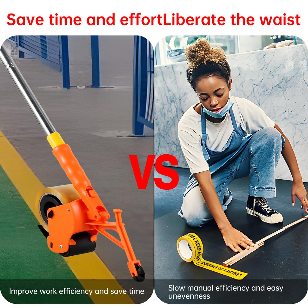 Напольный аппликатор ленты Ручной толкатель Ленточный разметочный инструмент Многоразовая лента Склеивающая Разметочная машина для разметки проезжей части, прохода
