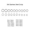 Snap Retaining Ring Storage 100pcs 304 Stainless Steel 8-18mm