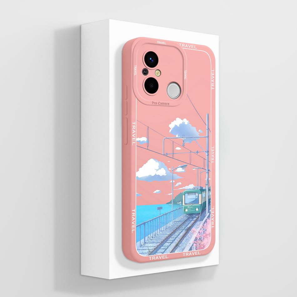 Чехол для Redmi 12C 11A POCO C55 Креативная задняя крышка Полная защита Мягкий жидкий силиконовый протектор для Redmi 12 C 11 A POCO C 55
