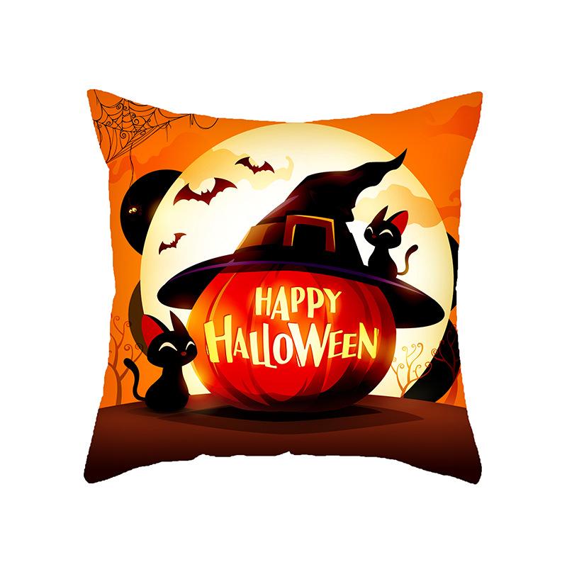 Подушка для украшения на Хэллоуин Тыква Замок Смешная наволочка Украшение для гостиной Диванная подушка Подушка для изголовья кровати Комбинация