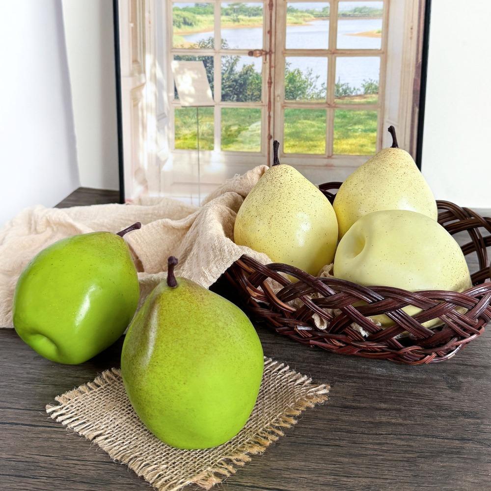 5PCS Realistic Simulation Pear DIY Fruit Model Fruit Toy Artificial Fruit Photography Props