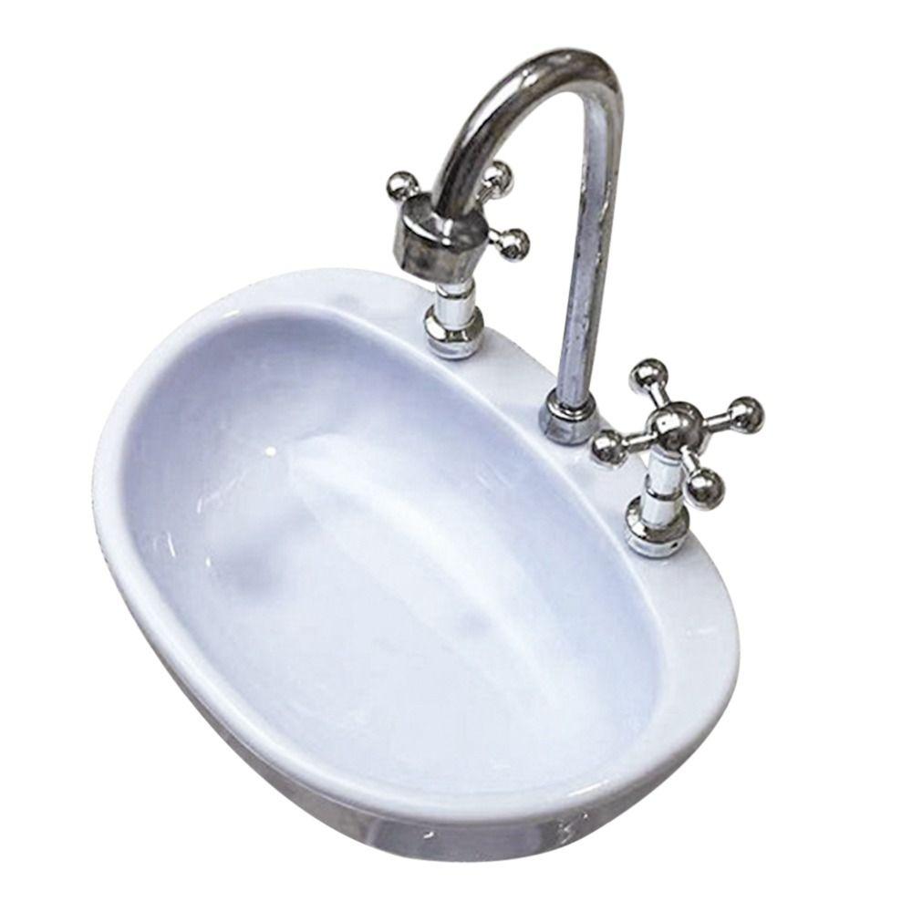 Модель сцены унитаза Миниатюрный туалет Ванна Умывальник Кукольный домик Ванная Кукольные аксессуары