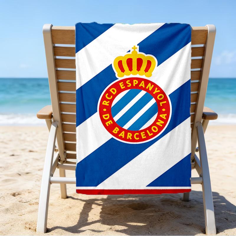 Football Espanyol Design Beach Towel - Soft, Absorbent Microfiber, Lightweight, Ideal for The Beach, Parties, Travel, Camping fan gifts