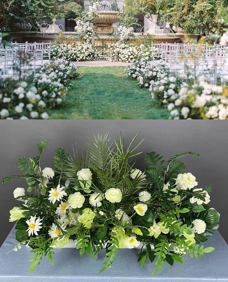 Большой набор для украшения свадебной дорожки и Т-сцены из шелковых цветов