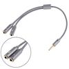 3.5Mm Headphone Splitter Earphone Adapter 1 Male To 2 Female Jack Mic Y Splitter