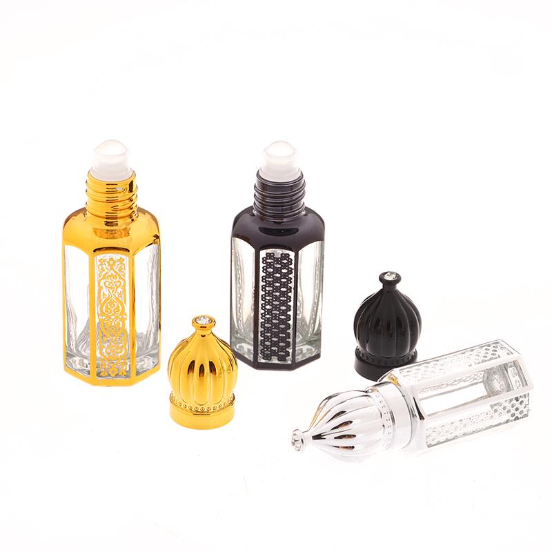 6/9/12 мл портативные стеклянные флаконы с роликами для эфирных масел арабские золотые многоразовые флаконы для духов пустые контейнеры с роликовыми шариками