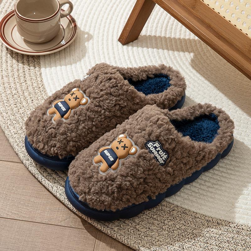 Хлопковые тапочки осень и зима утолщенные домашние комнатные нескользящие теплые домашние тапочки для женщин