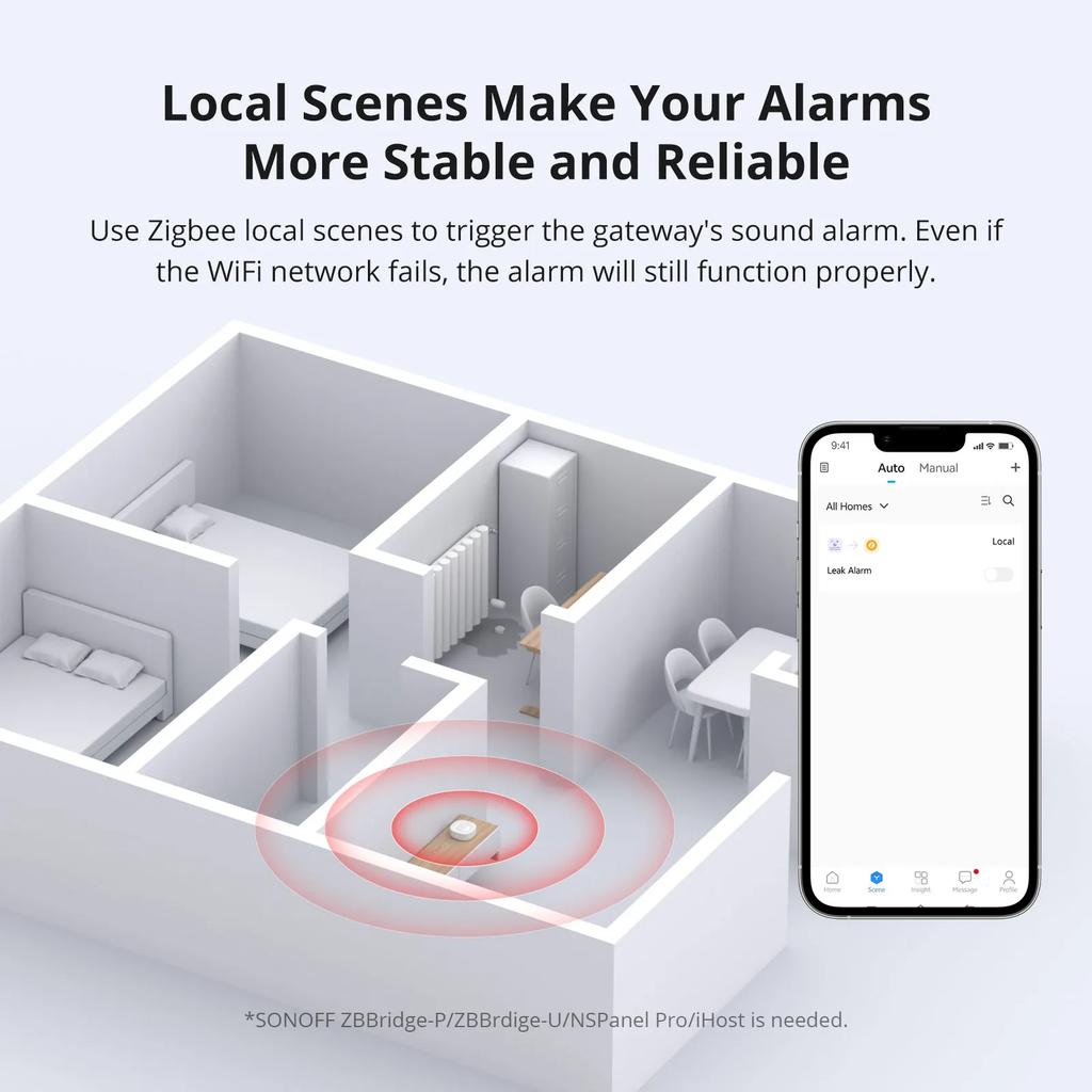SNZB-05P Zigbee 3.0 Water Leak Detector 5 Years Lifetime IP67 Waterproof Remote Control Smart Home with Alexa Google Home