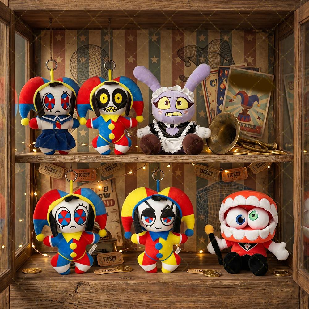 Cartoon Jax Plush Digital Keychains Circus Maid Magical Cute Rabbit Clown Collectible Home Decor Party DIY Pendant Birthday Gift