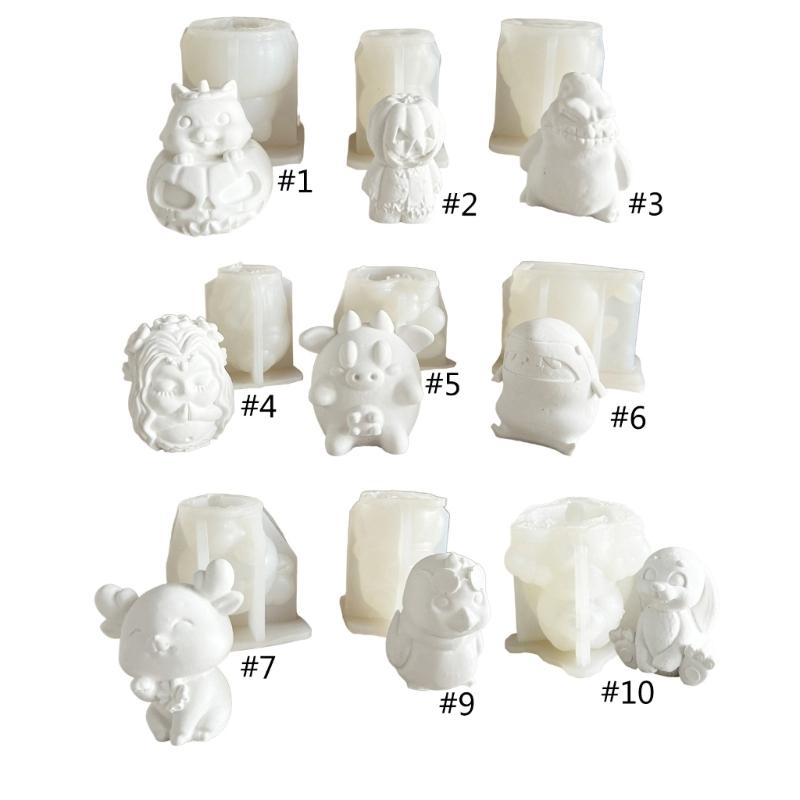 3D Мультяшные Животные Силиконовые Формы Формы для Выпечки Ручной Работы Кролики Курица Гипсовые Формы Формы для Заливки Товары для Хобби