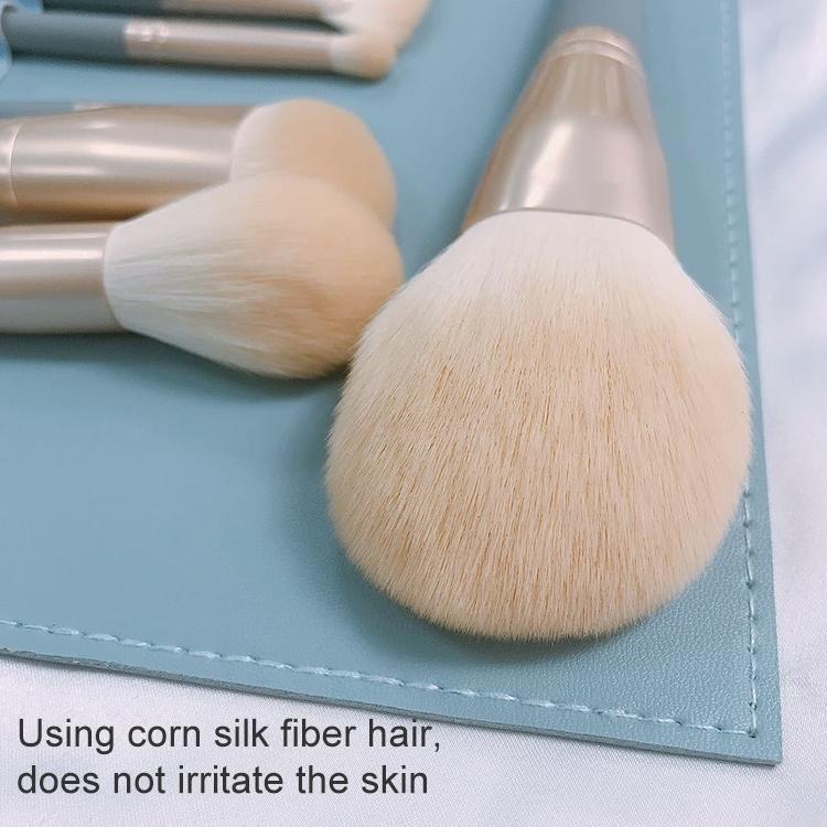 10 PCS / Set Makeup Brush Corn Silk Fiber Hair Loose Powder Brush Face And Eye Makeup Brush, Style:With Gray Bag
