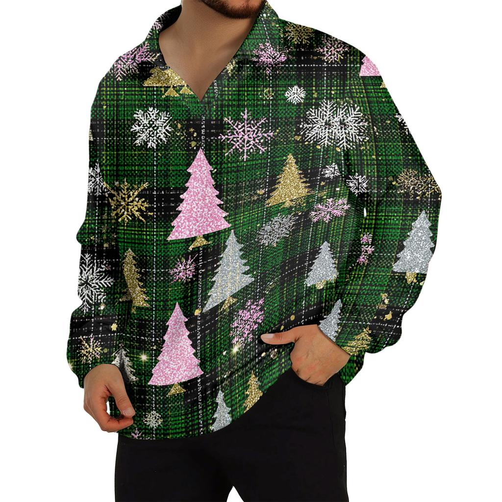 Men's Casual Collared Long-Sleeve Knit Base Layer Top