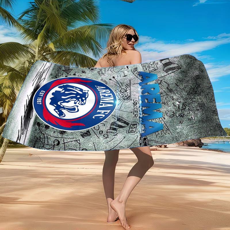 Arema Football club Printed Microfiber Beach Towel, Soft And Absorbent, Quick-Dry, Ideal for Summer Travel, Beach Essential, Swimming Pool