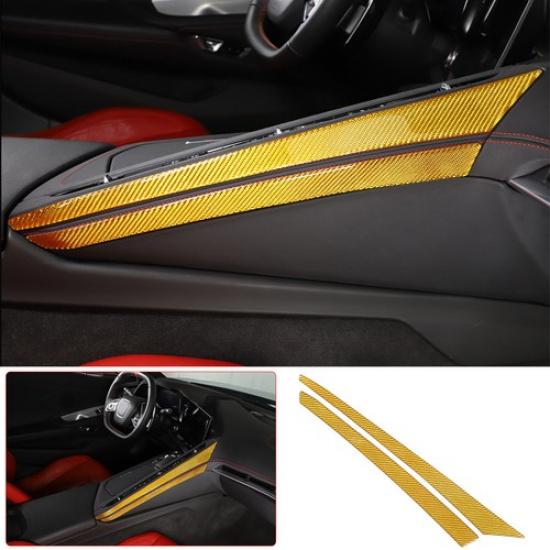 Carbon Fiber Center Console Right Side Trim Sticker For Corvette C8 -2025