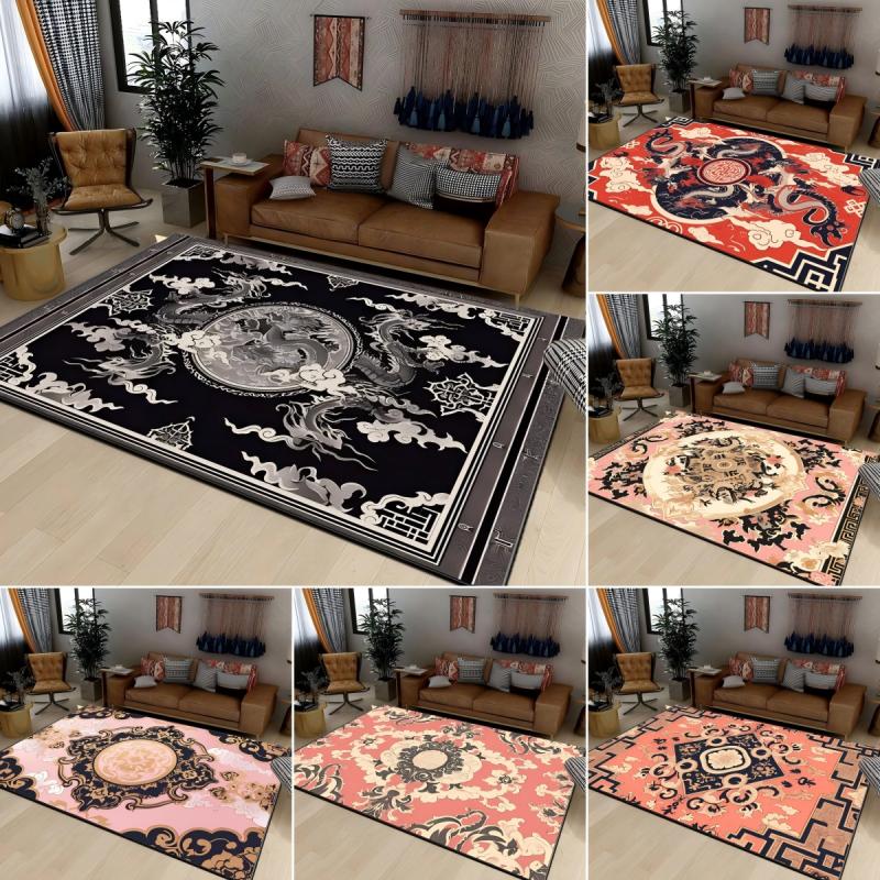 Роскошный ковер с узором дракона, противоскользящие ковры, пригодные для машинной стирки, для гостиной, ковер для зоны, придверный коврик, декор для спальни, подарок на день рождения