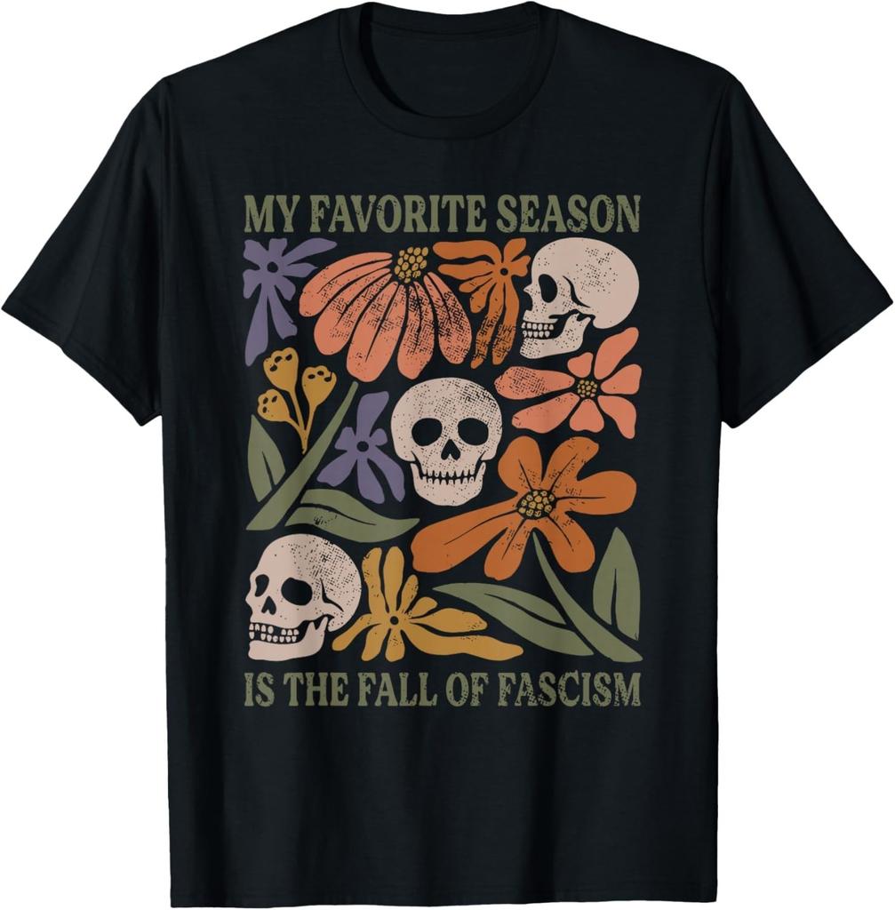 Halloween Retro My Favorite Season is The Fall of Fascism T-Shirt Mens Womens Tees Top unisex T-Shirt Mens Womens Tees Top