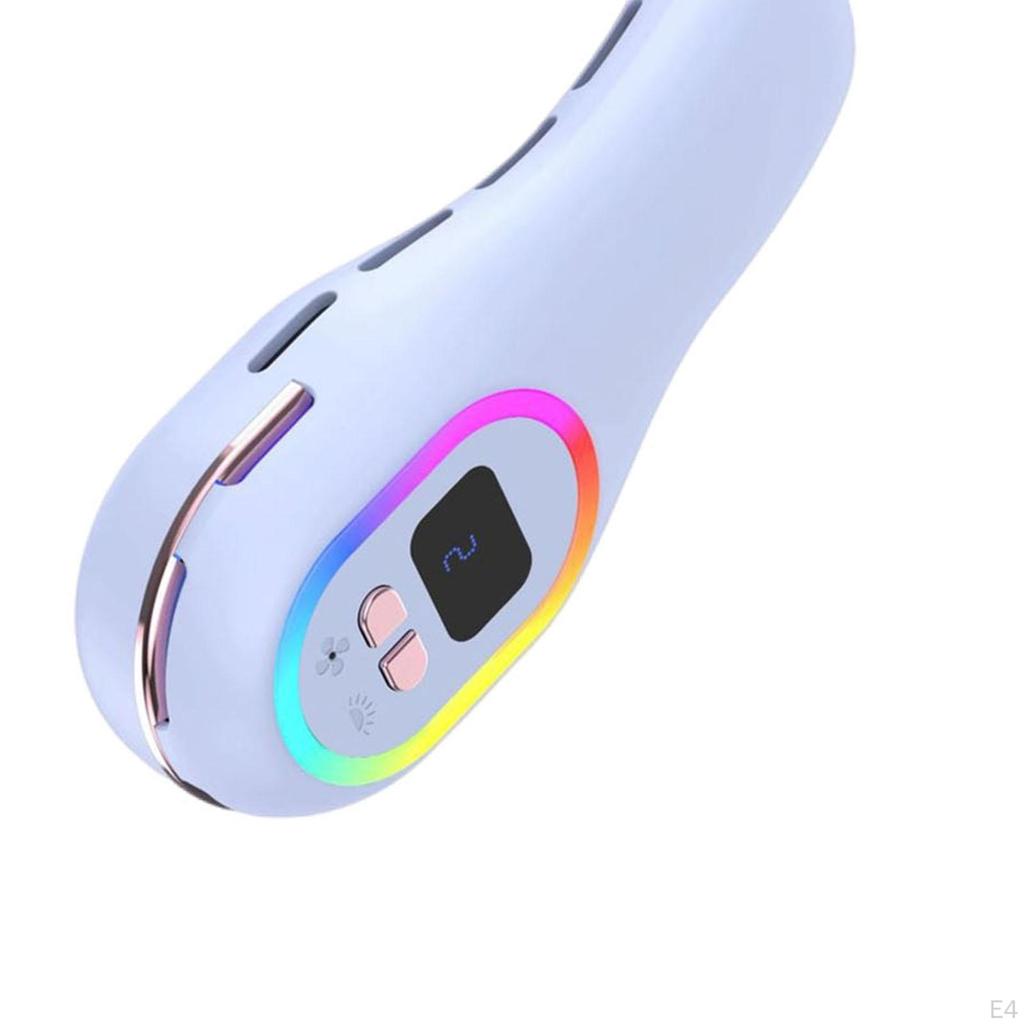 Шейный вентилятор без рук, Низкий уровень шума, Светодиодный дисплей, Персональное охлаждение для мужчин и женщин, Для улицы и помещений