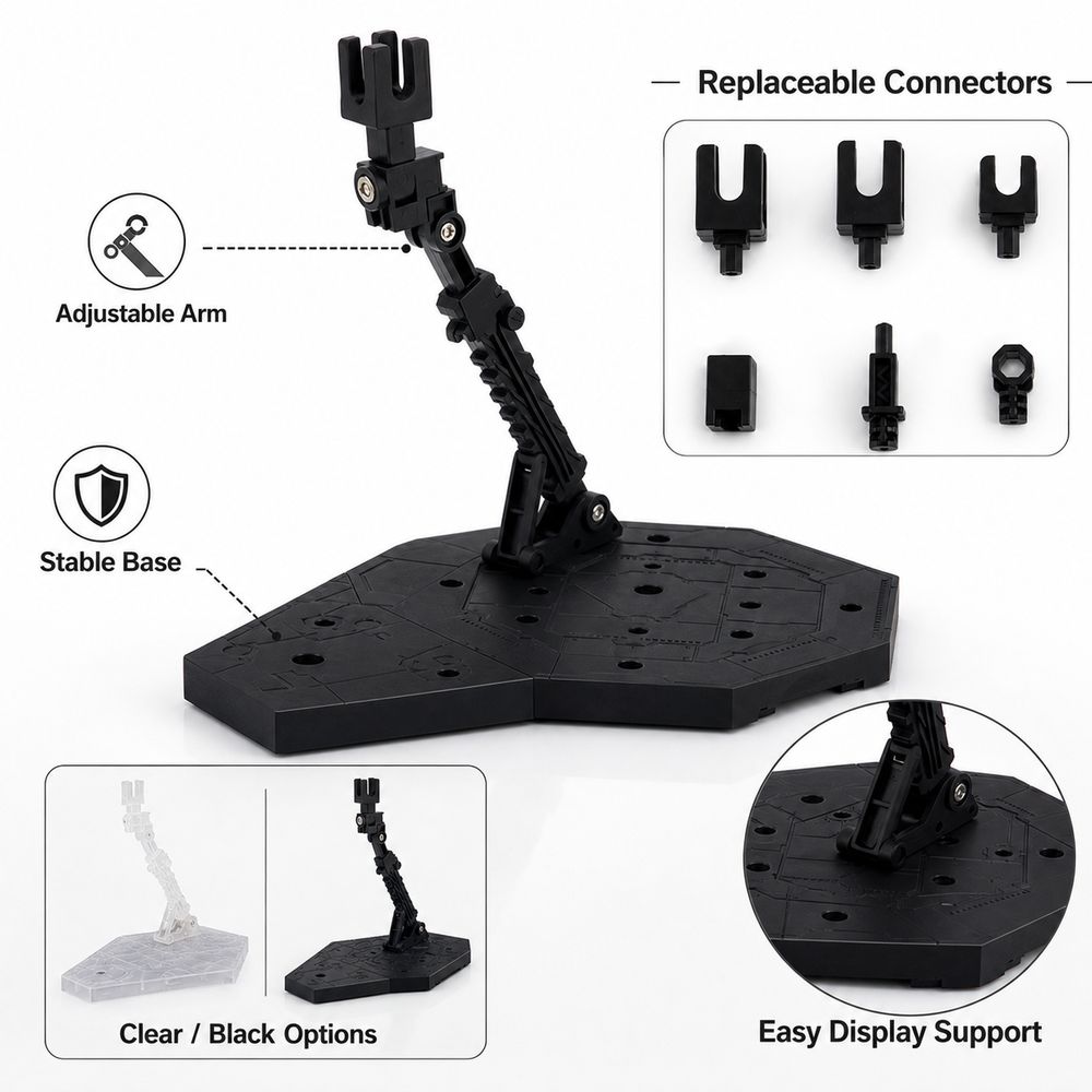 Replaceable Connectors Action Figure Stand Adjustable Arm Model Support Stand Model Display