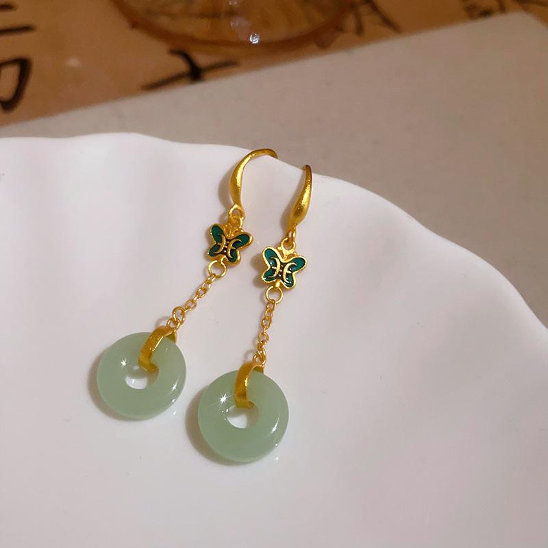 Гуофэн Серьги-кисточки с цирконом 'Серебряная игла', Ретро Легкая роскошь Высококлассные серьги-гвоздики Нишевые Универсальные серьги