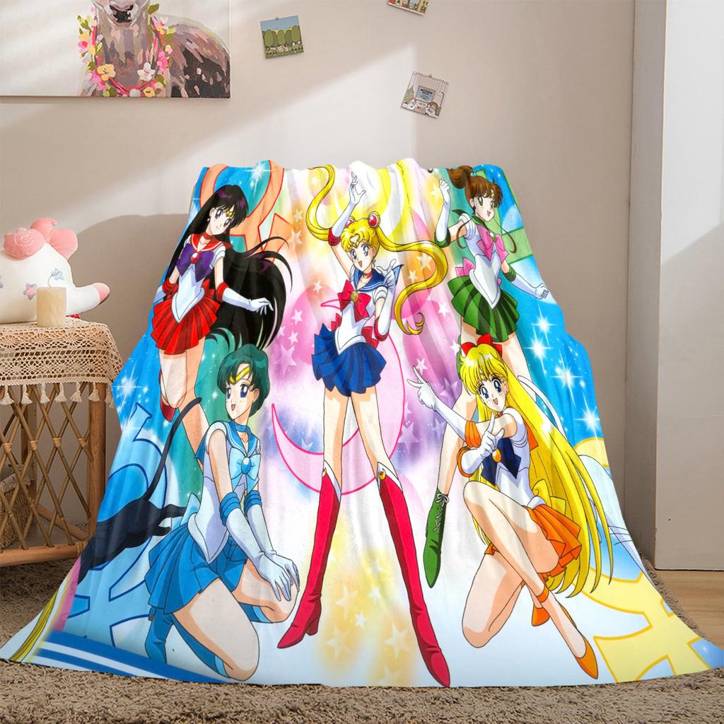Japanese anime cute cartoon theme Sailor Moon Tsukino Usagi blanket suitable for home beds, sofa covers, office nap, outdoor warm blankets O6