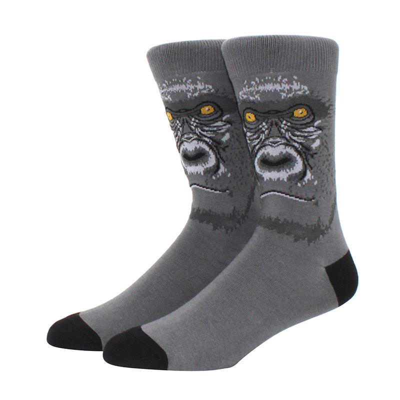 1 пара мужских забавных хип-хоп носков средней длины с принтом скейтборда, пива, счастливого искусства, EU38-46