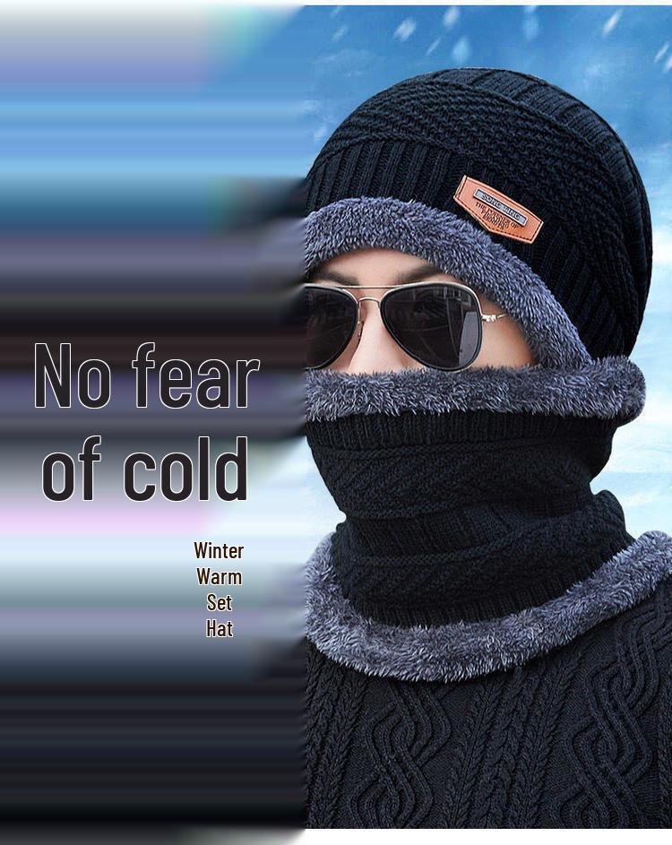 Knitted Woolen Winter Hat, Scarf & Touchscreen Gloves Set