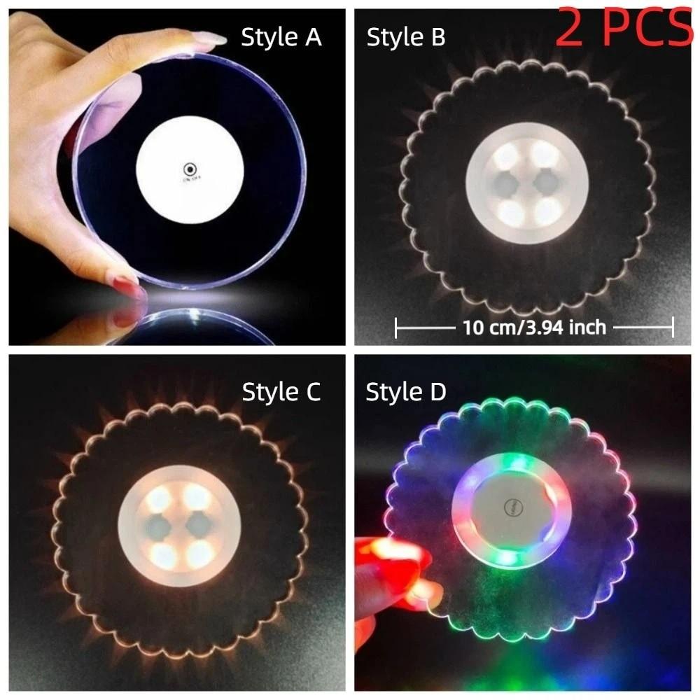 Super Thin Acrylic Luminous Coaster Flashing Drink Coaster Light Emitting LED Cup Coaster Bar
