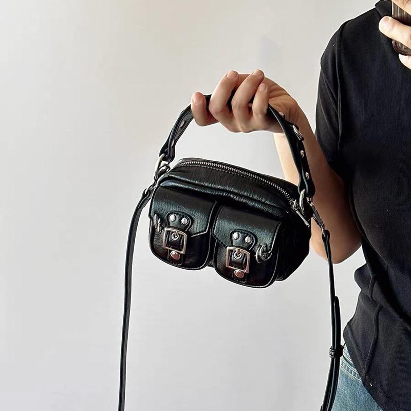 Женские сумки через плечо для женщин, модные женские сумки из искусственной кожи с верхней ручкой, квадратные сумки через плечо в байкерском стиле, черные сумки