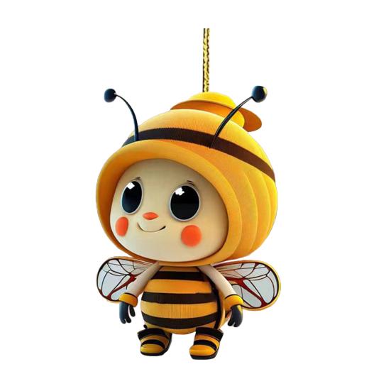 Подвесной орнамент в виде пчелы для автомобиля, акриловая пчела, праздничный декор, милый брелок для ключей в виде пчелы, сумка для салона автомобиля, подарок на ключ