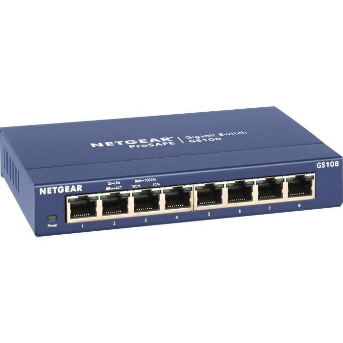 NETGEAR Switch Gigabit 8 Ports Non Manageable GS108GE